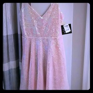 NWT Spaghetti strap Pink Sequins Party Dress